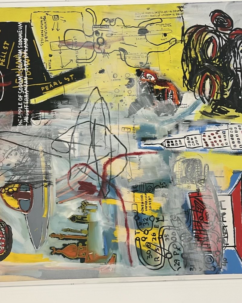 Neo-expressionist painting in a gallery