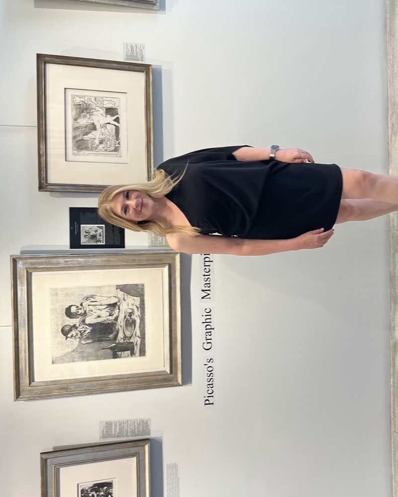 Christina LaManque at a Picasso graphic masterpieces exhibition
